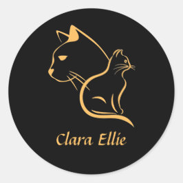 Adesivo Nome personalizado - gato elegante