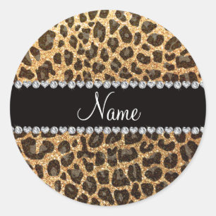 Adesivo Nome personalizado impressão-leopardo amarelo-past