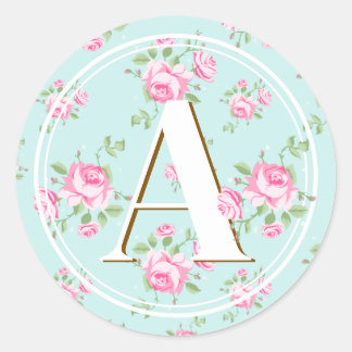 Adesivo Nome Personalizado Inicial Design Clássico Rosa Ch