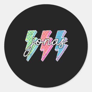 Adesivo Nome Personalizado Jonas Lightning Bolt Verificado
