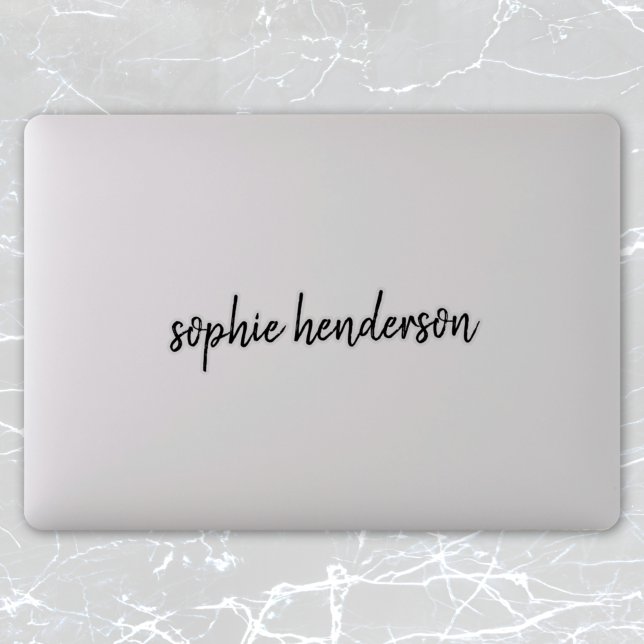 Adesivo Nome personalizado | Laptop manuscrito de script m (Criador carregado)
