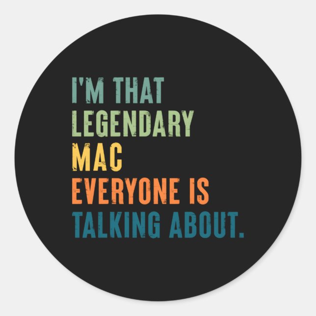 Adesivo Nome Personalizado Legendário Mac (Frente)