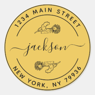 Adesivo Nome Personalizado Moderno Endereço de Devolução R