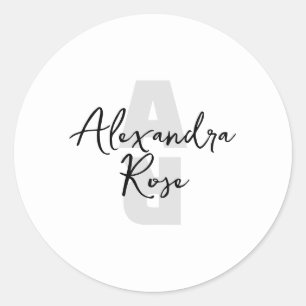 Adesivo Nome Personalizado Monograma Minimalista