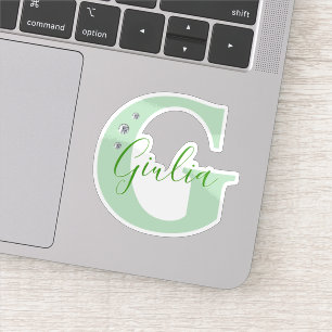 Adesivo Nome Personalizado Monogramado Elegante Diamantes 