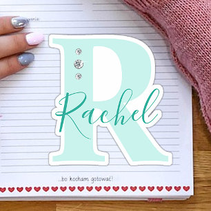 Adesivo Nome Personalizado Monogramado Elegante Diamantes 