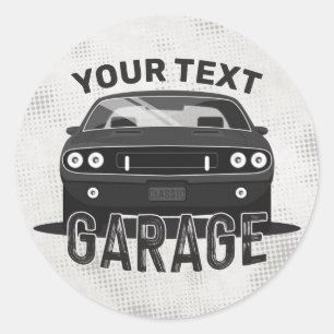 Adesivo Nome Personalizado Muscle Car Garage Retro
