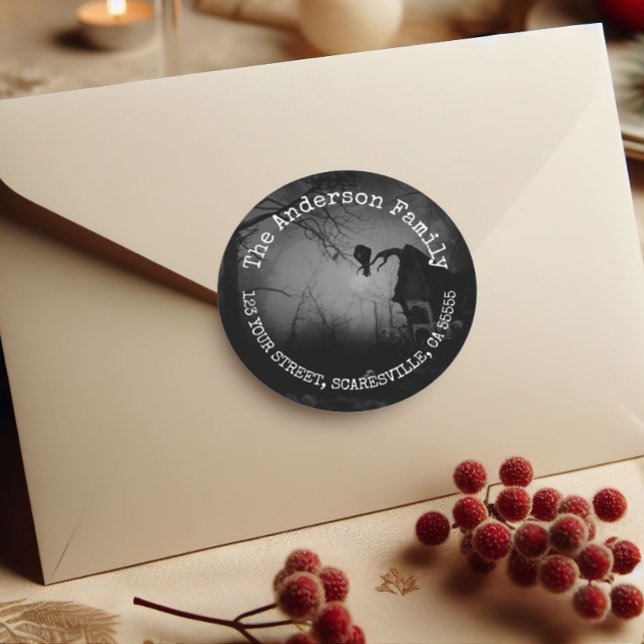 Adesivo Nome Personalizado Negro Raven Halloween (Criador carregado)