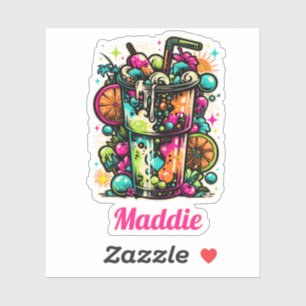 Adesivo Nome Personalizado Neon Graffiti Dirty Soda Y2K Po