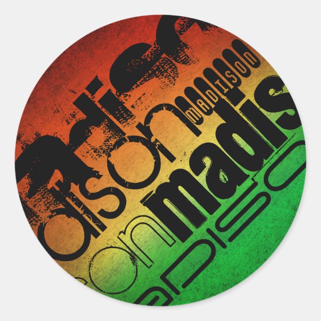 Adesivo Nome Personalizado no Neon Orange Yellow & Green (Frente)