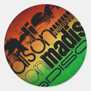 Adesivo Nome Personalizado no Neon Orange Yellow & Green