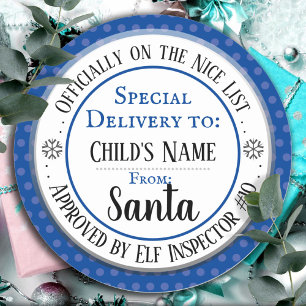 Adesivo Nome Personalizado Oficial da Lista de Natal Nice