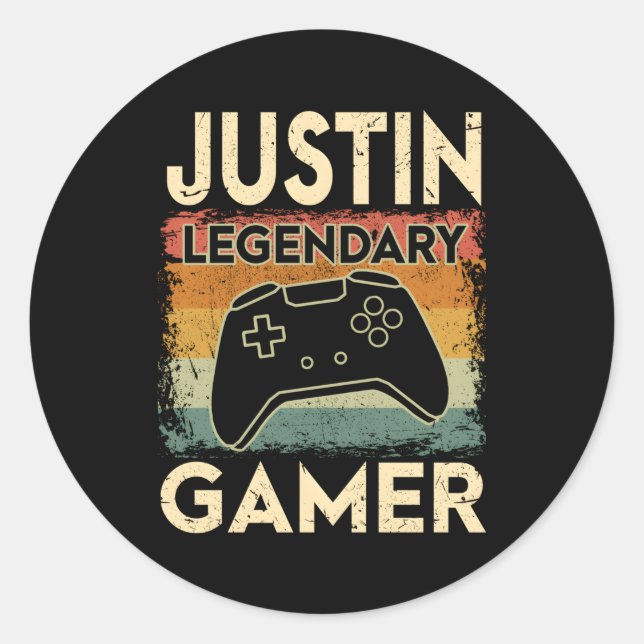 Adesivo Nome Personalizado para Jogos Justin Jogador Legen (Frente)