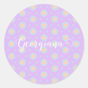 Adesivo Nome Personalizado Pastel Cotovelo Arco-Íris Padrã