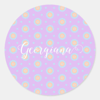 Adesivo Nome Personalizado Pastel Cotovelo Arco-Íris Padrã