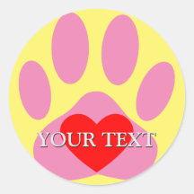 Nome Personalizado Pawprint do Cão Rosa