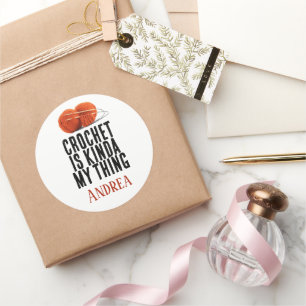 Adesivo Nome Personalizado Piada Amante do Crochê Citação