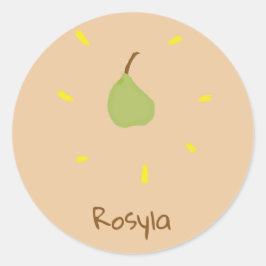 Adesivo Nome personalizado pintado de pera em castanho