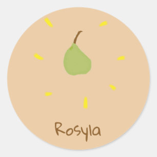 Adesivo Nome personalizado pintado de pera em castanho