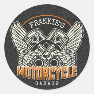 Adesivo Nome Personalizado Pistões Asas Motociclismo Gara
