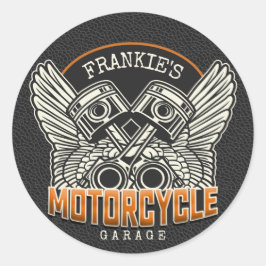 Adesivo Nome Personalizado Pistões Asas Motociclismo Garag