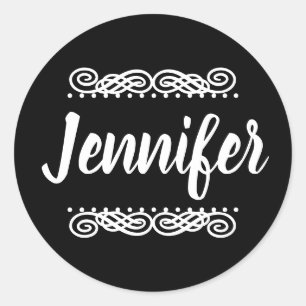 Adesivo Nome Personalizado Preto E Branco