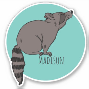 Adesivo Nome Personalizado Raccoon Vinyl Sticker