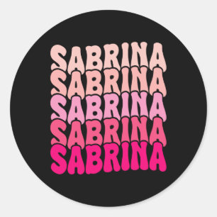 Adesivo Nome Personalizado Sabrina I Love Sabrina Groovy 8