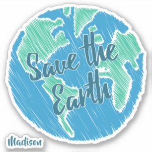 Adesivo Nome Personalizado Salvar a Terra