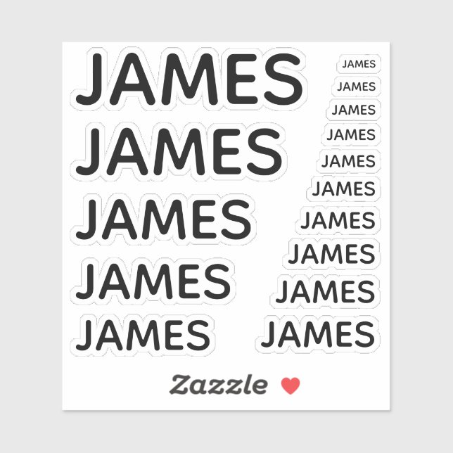 Adesivo Nome Personalizado Simples em Bonés Pretos em 15 T (Folha)