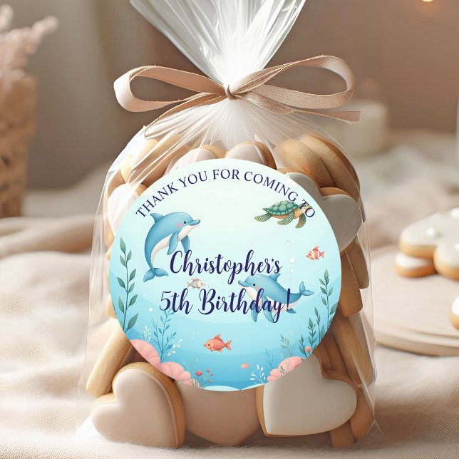 Adesivo Nome personalizado sob a Festa de aniversário do m (Criador carregado)