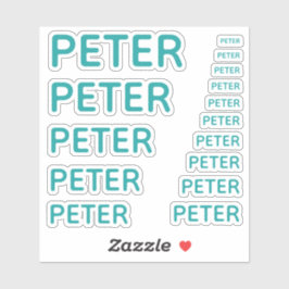 Adesivo Nome Personalizado Verde-Azul 15 Tamanhos Simples