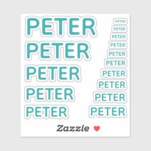 Adesivo Nome Personalizado Verde-Azul 15 Tamanhos Simples