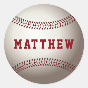 Adesivo Nome Personalizado Vermelho Baseball