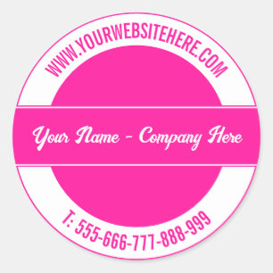 Adesivo Nome Personalizado Website Phone Round Stick Sua C