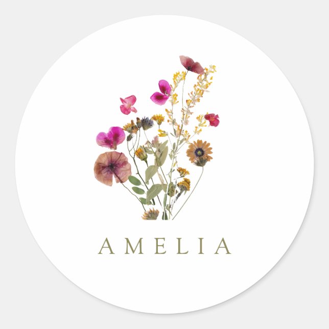 Adesivo Nome personalizado Wildflower  (Frente)