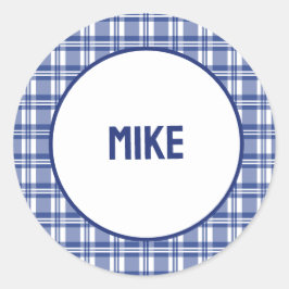 Adesivo Nome personalizado | Xadrez azul