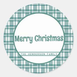 Adesivo Nome personalizado | Xadrez verde | Feliz Natal