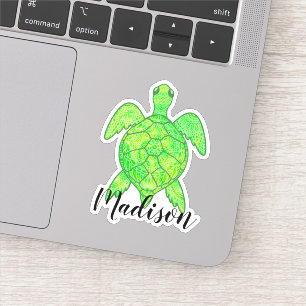 Adesivo Nome Personalizado Zen Mandala Turtle