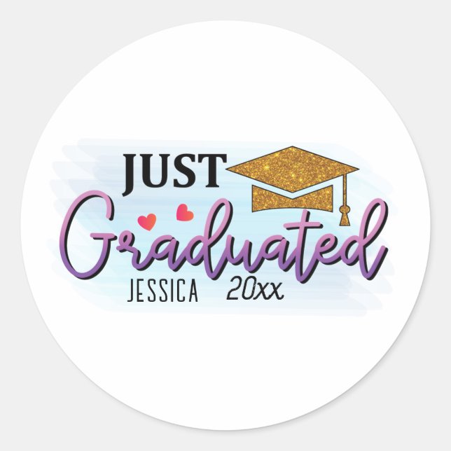 Adesivo Nome pessoal Acabou de se formar em 2023 (Frente)