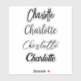 Adesivo Nome Preto da Tipografia de Script Personalizado