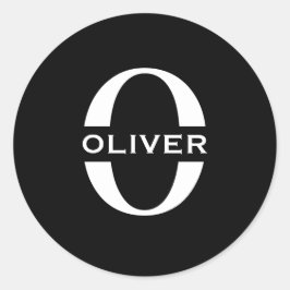 Adesivo Nome Preto E Branco Do Monograma Personalizado