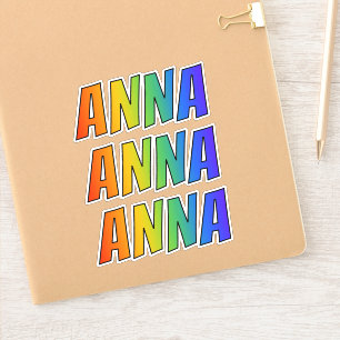 Adesivo Nome próprio "ANNA" c/ Corante Arco-Íris Diverti