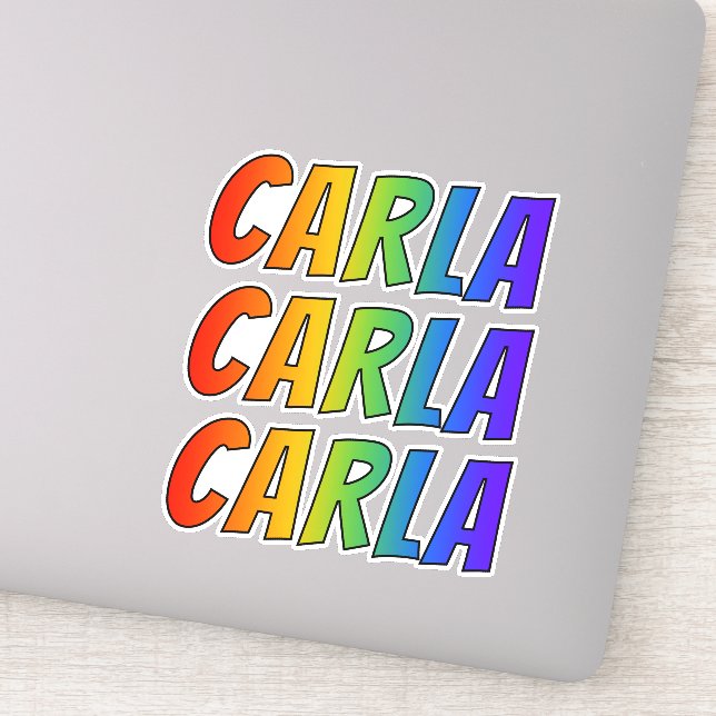Adesivo Nome próprio "CARLA" com cor divertida do arco-íri (Detalhe)