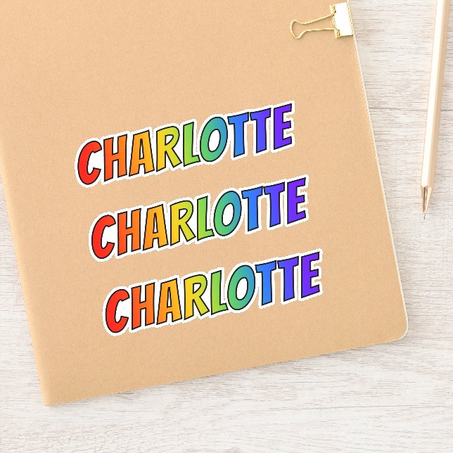 Adesivo Nome próprio "CHARLOTTE" com cores divertidas do a (Notebook)