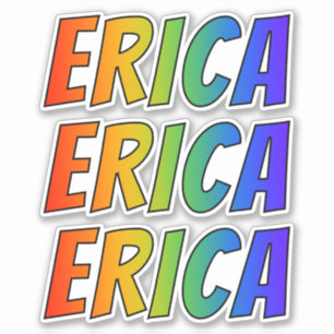 Adesivo Nome próprio "ERICA" com cores divertidas do arco-