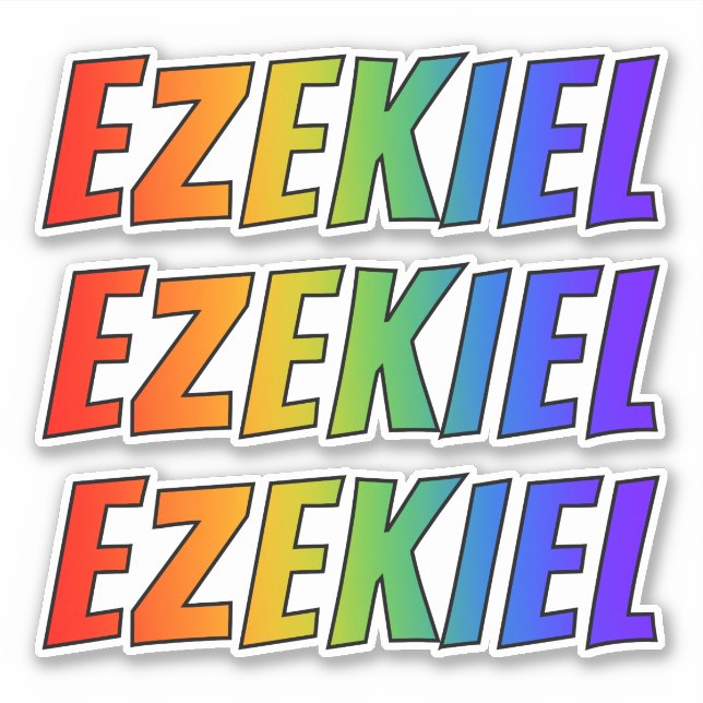 Adesivo Nome próprio "EZEKIEL" com Cor do Arco-Íris Divert (Frente)