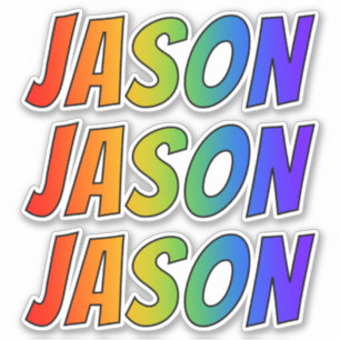 Adesivo Nome próprio "JASON" com cores divertidas do arco