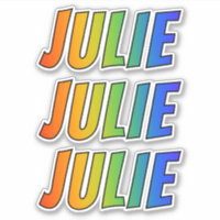 Nome próprio "JULIE" com Cor do Arco-Íris Divertid