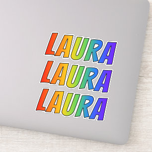 Adesivo Nome próprio "LAURA" com cor divertida do arco-í